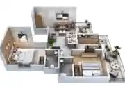 Lodha 4 BHK floor plan